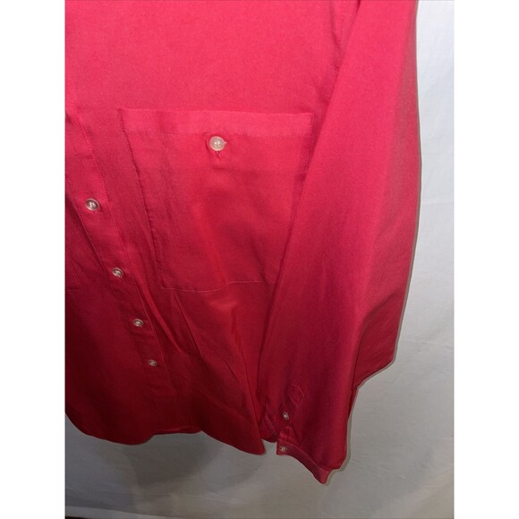 Silk Miracle Dress Shirt Women’s Size 10 Red Silk Blend Button Up Long Sleeve - Picture 7 of 12